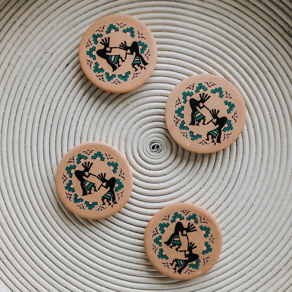 Western style kokopelli coasters DO NOT BUNDLE